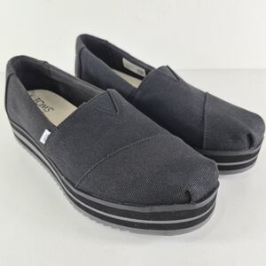 Sz 8 Toms Alpargata canvas platform flats